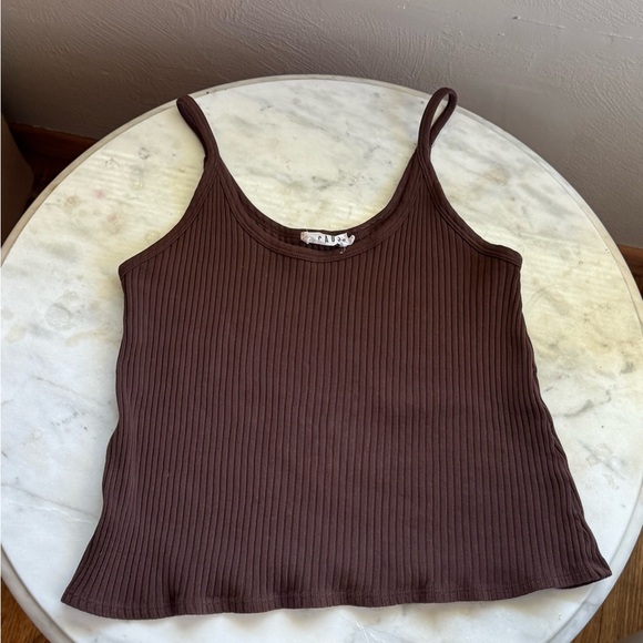 LACAUSA Chocolate Ribbed Camisole - Picture 1 of 2